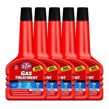 Imagem de Kit 5 STP Gas Treatment 200ml Aditivo Gasolina Limpeza de Injetores e 