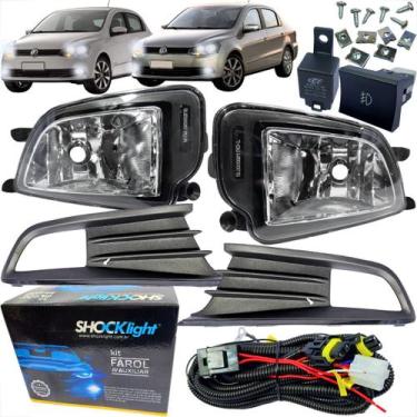 Imagem de Kit farol de milha auxiliar volkswagen gol voyage g6 2012 à 2015 botao