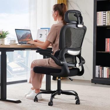 Imagem de TRALT Cadeira de escritório ergonômica, cadeiras de escritório de malha de 150 kg com r...