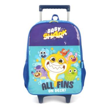 Imagem de Mochila De Rodinhas Escolar Menino Baby Shark Luxcel, Azul