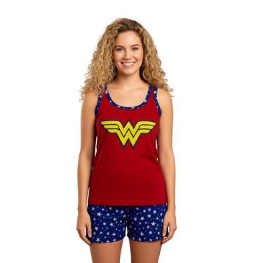 Imagem de Pijama Feminino Adulto Personagem Baby Dool Regata Shorts Curto Macio 