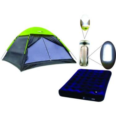 Imagem de Barraca de Camping 3 Pessoas Weekend C/ Colchao de Casal + Lanterna - 