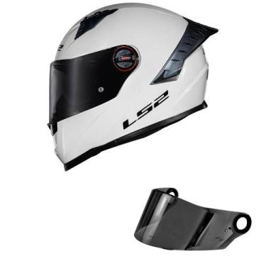 Imagem de Capacete LS2 FF358 Pro Monocolor Branco Mais Viseira Fumê, 58