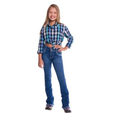 Imagem de Calça Jeans Kids Best Rodeio Flare Bordado Azul, Jeans, 4