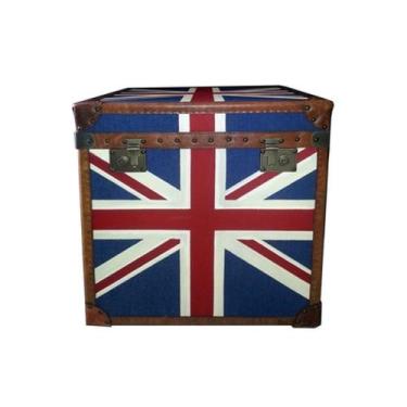 Imagem de Bau Quadrado Design Classico Reino Unido Maior Com Trava - LUXdécor