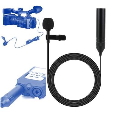 Imagem de Microfone Condensador Lapela XLR c/ Phantom Power +48V p/ Filmadora, C