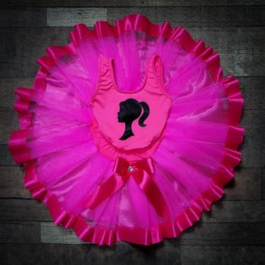 Imagem de Conjunto Infantil Body e Saia Tule Fantasia da Barbie  Rosa Pink - Sin