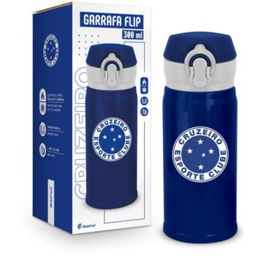 Imagem de Garrafa térmica flip 300ml times - cruzeiro - brasfoot