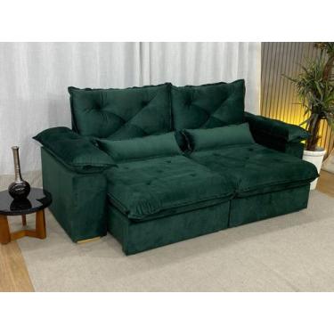 Imagem de Sofá Retrátil Reclinável 2,30 m Verde Musgo 505 Zuqui Plus - Alpoim