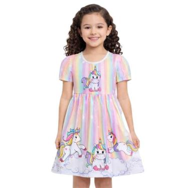 Imagem de Vestido Infantil Temático Estampado Unicórnio - Calupa, 2A