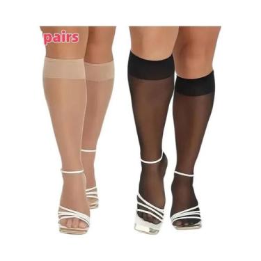 Imagem de Meia-calça Feminina De Seda Anti-engate, Ajuste Slim, Alta Elasticidad