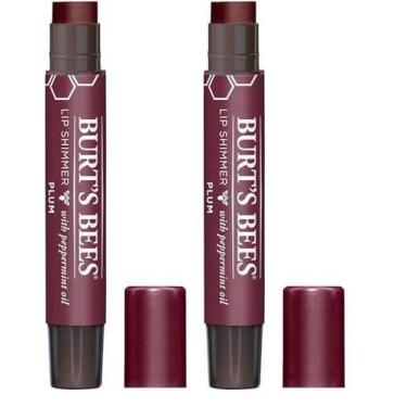 Imagem de Ameixa Lip Shimmer Burt's Bees 100% natural, pacote com 2