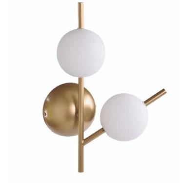 Imagem de Arandela Neolus com Globo Branco e Metal Dourada New Line AR1459 - NEW