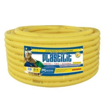Imagem de Eletroduto Corrugado PVC 32mm x 25m Amarelo Plastilit