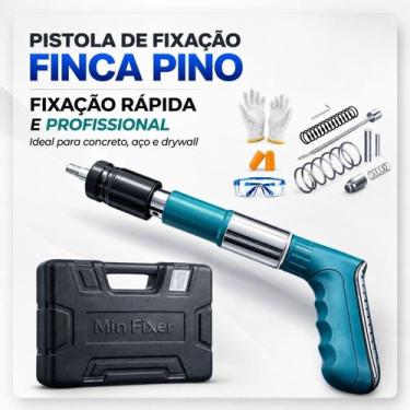 Imagem de Pistola Finca Pino Manual com Óculos, Luvas, Protetor Auricular, Rebit