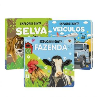 Imagem de Kit 3 Livros Sensoriais Cartonados Toque e Sinta Bebês e Crianças Cole