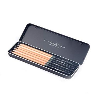 Imagem de Conjunto de caixa de lápis de ferro para esboço de mastro preto 6 8B/6B/4B/2B/HB/2H.