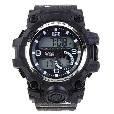Imagem de Relógio de Pulso Masculino Digital Tela Led Design Esportivo Moda Casual Camuflado Estilo Militar (C1)