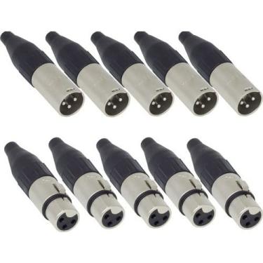 Imagem de 10 Plug Conector Xlr Canon Macho E Femêa Linha Santo Angelo