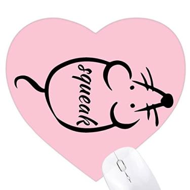 Imagem de Mouse com desenho em bastão de coração Tapete de borracha para escritório