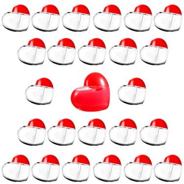 Imagem de Rons 20 peças de tubos de varinha recarregáveis para lábios, 5 ml vazio em formato de coração divertido tubo de bálsamo labial com aplicador de ponta de pincel, recipiente de amostra de óleo de esmalte labial pequeno para mulheres, meninas, faça você mesmo, cosméticos