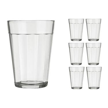Imagem de Kit 6 Copo Americano Vidro Cerveja 300ml Transparente Nadir