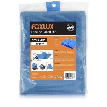 Imagem de Lona Carreteiro Azul 5x4m 150 micras 110g/m2 com Ilhoses Metálicos - Foxlux, Tamanho: 5x4