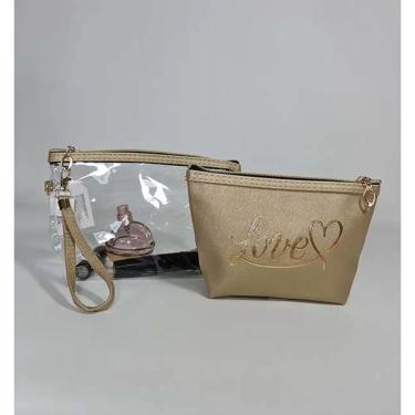 Imagem de Kit Necessaire Bolsa de Mão com 2 Peças Love