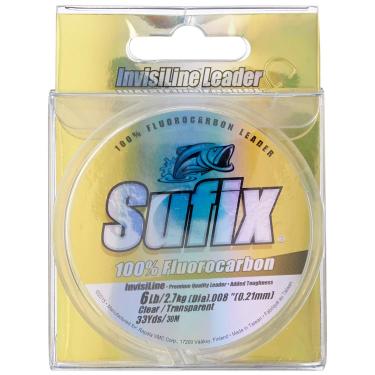 Imagem de Sufix Invisiline Fluorocarbono Leader Linha de pesca com roda líder de 30 metros (transparente, 3,6 kg)