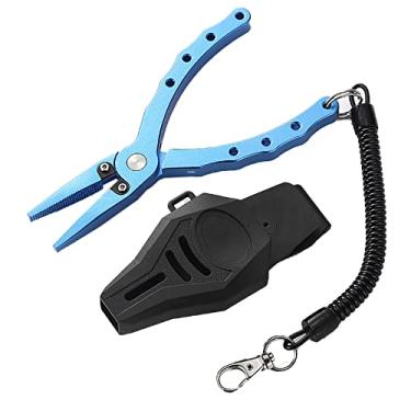 Imagem de Alicates de isca de liga de alumínio Cortadores de linha de pesca Alicates de pesca multifuncionais Ferramentas de pesca amarram a linha, corte a linha, escolha o gancho, azul, 16,7 cm