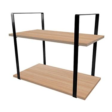 Imagem de Prateleira Vita Design Industrial Estante 60x30cm Preto e Jade