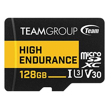 Imagem de TEAMGROUP Cartão de memória flash de alta resistência 128 GB microSDXC UHS-I U3 V30 100 MB/s (projetado para monitoramento) estável, durável, suporta gravação de vídeo 4K e Full HD TTUSDX128GIV3002