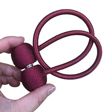 Imagem de Corda de gravata de cortina de bola magnética pérola Cortina criativa Corda magnética Backs Holdbacks Fivela Clipes Acessórios Decorações para casa, vermelho, China