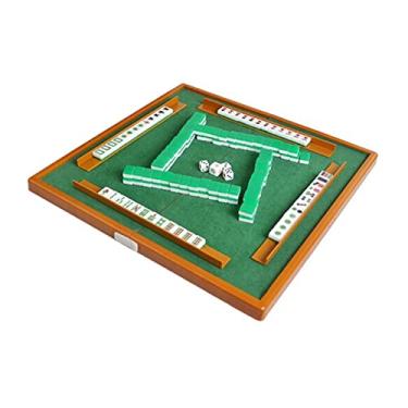 Imagem de Wemay Conjunto de mini mahjong com mesa dobrável de mahjong portátil conjunto de jogos de mahjong para viagens em família lazer tempo de lazer acessórios de entretenimento interno