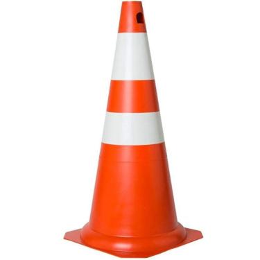 Imagem de Cone de Sinalização Trânsito em 75 cm Laranja e Branco