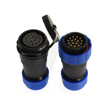 Imagem de HangTon HE29 tomada painel tomada energia industrial à prova d'água IP68 conector circular macho fêmea, 16 pin