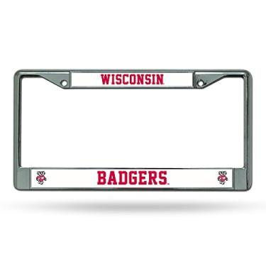 Imagem de Rico Industries Moldura para placa de licença NCAA Wisconsin Badgers padrão, 15 x 31 cm