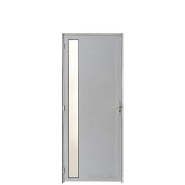 Imagem de Porta Lambril 0.80 X 2.10 Com Visor e Fechadura Aluminio Branco Lado Esquerdo - Hale