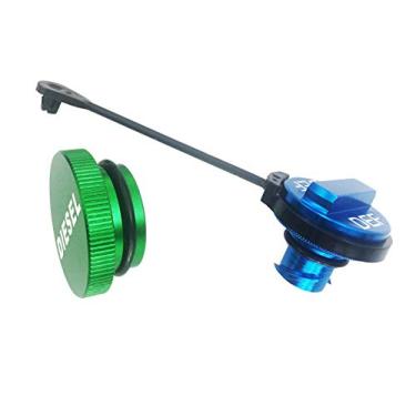 Imagem de Boné de combustível Diesel para Dodge RAM, cápsula de combustível de alumínio billet, pacote combo, diesel magnético Ram e tampas de combustível de corda anti-perda DEF para caminhão Dodge Ram 2013-2018 1500 2500 3500