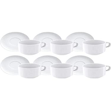 Imagem de Kit Xícaras de Chá Tramontina Paola em Porcelana 240 ml