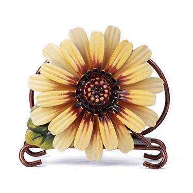 Imagem de Porta-lenços em forma de flor de ferro forjado vintage para porta-lenços de mesa de jantar