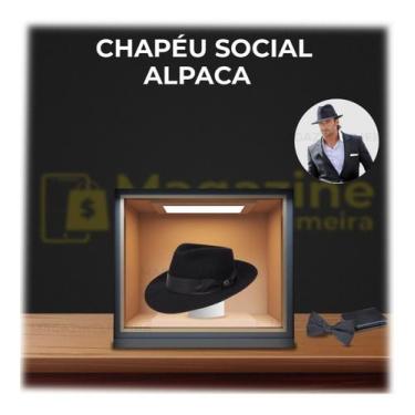Imagem de Chapéu Alpaca Premium Aba 6 C/ Forro Pralana Social Preto 58 - Pralana