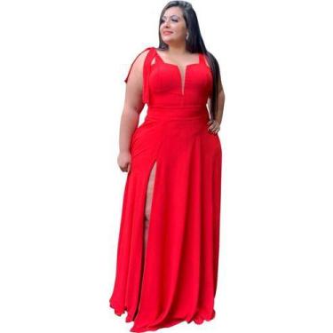 Vestido de madrinha vermelho best sale plus size