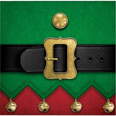 Imagem de Creative Converting 16 guardanapos de papel para bebidas, roupa do Papai Noel