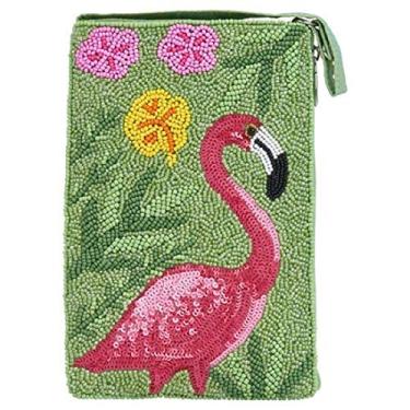 Imagem de Bamboo Trading Bolsa para celular ou clube Flamingo Company com um bolso lateral separado e seguro com zíper para dinheiro e cartões de crédito, 18 cm de altura, multicolorido