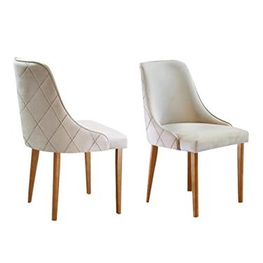 Imagem de Kit 2 Cadeiras Roma Mobilare Imbuia Natural/branco