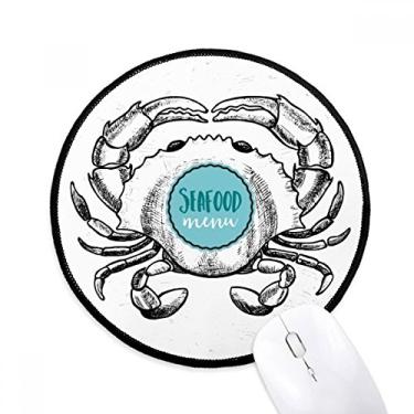 Imagem de DIYthinker Tapete de rato ilustração de organismo marinho esboço de caranguejo tapete redondo para computador