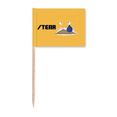 Imagem de Sad Yellow Emotion, lágrima, choro, palito, bandeiras, marcadores, decoração de festa