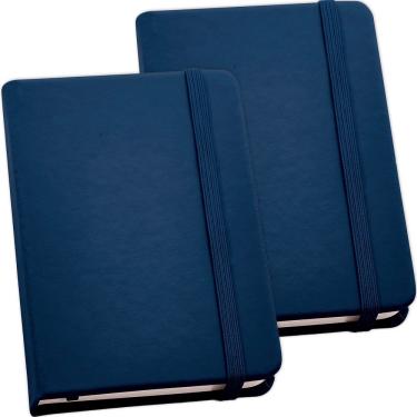 Imagem de Kit 2x Caderneta de Anotações 9x14cm 80 Fls Sem Pauta Azul