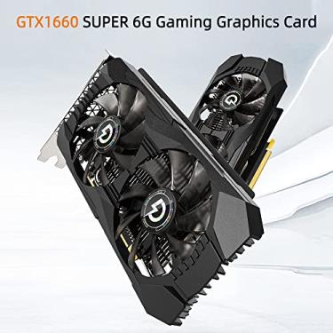 Imagem de Placa de vídeo,Placa gráfica para jogos GTX1660 SUPER 6G Memória 6G/192bit/GDDR6 Suporte máximo Resolução 4K com portas de saída DP+DVI+HD